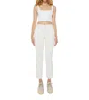 Mother The Hustler Patch Pocket Flood Jeans In Cream Puffs In Multi
