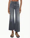 Mother Hustler Roller Ankle Fray Jean In Call It A Night In Gray