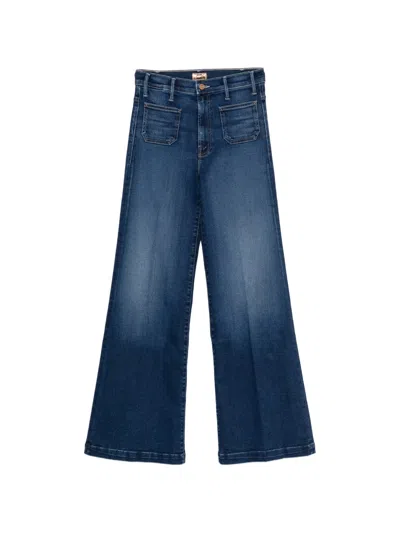 Mother The Hustler Roller Sneak Denim Jeans In Blue
