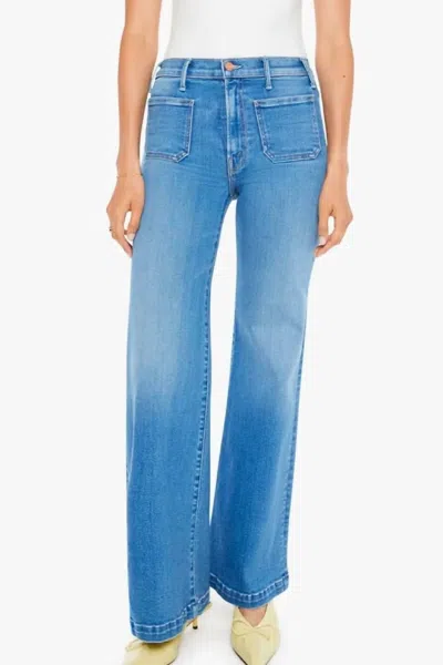 Mother Hustler Roller Patch Jeans In Piece By Piece In Blue