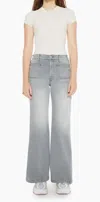 Mother Hustler Roller Patch Pocket Wide Leg Pants In Noted In Gray