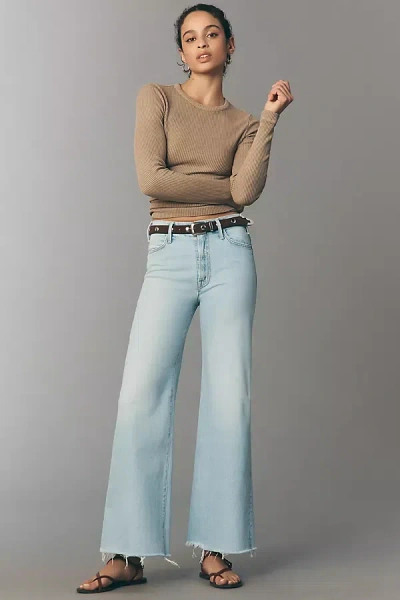 Mother Hustler Roller Skimp High-rise Wide-leg Jeans In Multi