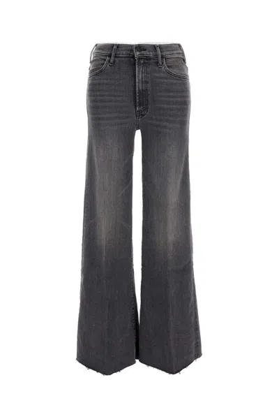 Mother Hustler Roller Sneak Fray Jeans In Gray