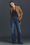 Mother Hustler Roller Sneak High-rise Wide-leg Jeans In Blue