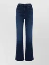 Mother Hustler Roller Sneak Slightly Flared Stonewashed Denim Trousers In Blue