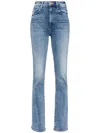 Mother High Waisted Weekend Slice Heel In Blue