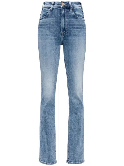 Mother High Waisted Weekend Slice Heel In Light Wash
