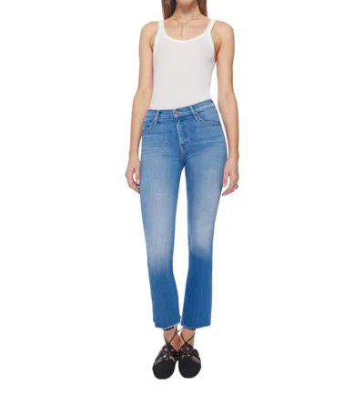 Mother Insider Ankle Fray Jeans In Eager Beaver In Blue