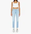 Mother Insider Ankle Fray Jeans In Friendly Reminder In Blue