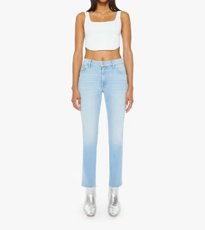 Mother Insider Ankle Fray Jeans In Friendly Reminder In Blue