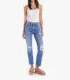 Mother Insider Ankle Jean In Bloom And Doom In Blue