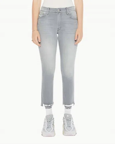 Mother Insider Crop Step Fray Bootcut Ankle Jeans In Noted In Gray