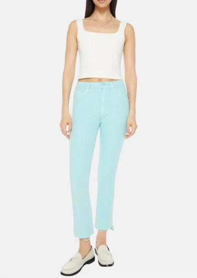 Mother Insider Crop Step Fray In Chalk It Up Blue Glow