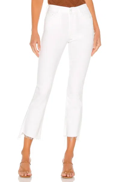 Mother Petites Lil Insider Mid Rise Crop Step Fray Jeans In Fairest Of Them All In White
