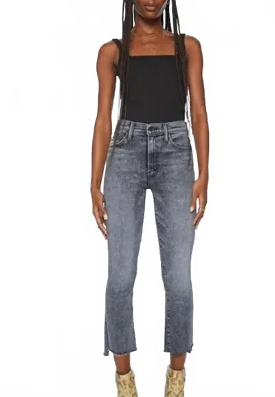Mother Insider Crop Step Fray Jean In Train Stops Here Acid Wash In Black