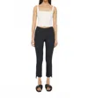Mother Insider Crop Step Fray Jeans In Not Guilty In Black