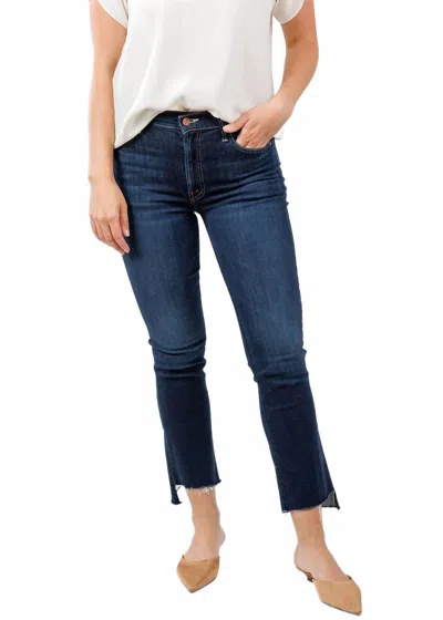 Mother Insider Crop Step Fray Jeans In Off Limits In Blue