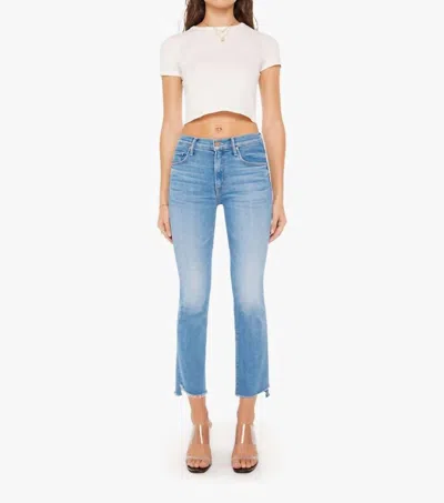 Mother Insider Crop Step Fray Jeans In Out Of The Blue