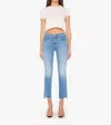 Mother Insider Crop Step Fray Jeans In Out Of The Blue In Blue