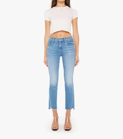 Mother Insider Crop Step Fray Jeans In Out Of The Blue