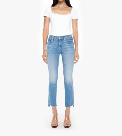 Mother Insider Crop Step Fray Jeans In Out Of The Blue In Multi