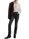 Mother Insider Crop Step Fray Jeans In Up In Smoke In Multi