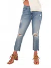 Mother Insider Crop Step Fray Jeans In We Are Castaways In Blue