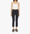 MOTHER INSIDER CROP STEP FRAY PANTS IN BLACK