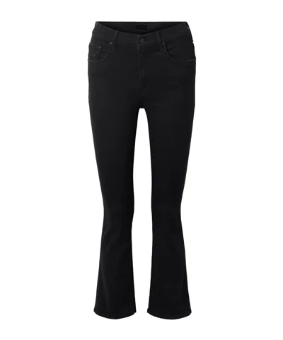Mother The Insider Cropped High-rise Bootcut Jeans In Black