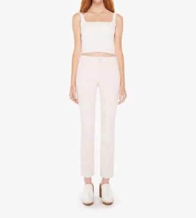 Mother Insider Flood Cropped Bootcut Jeans In Crystal Grey In White