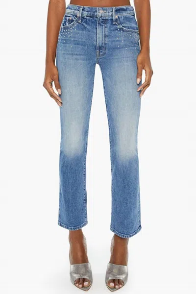 Mother Insider Flood Jeans In Metal Magic In Blue