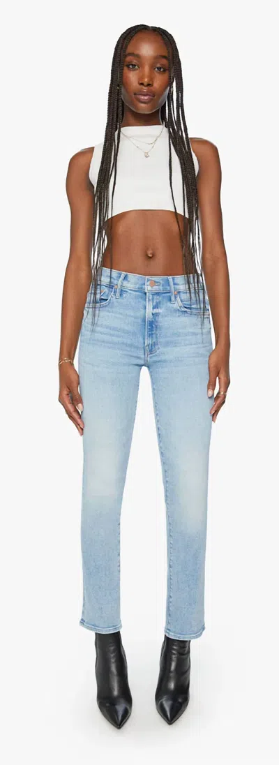 Mother Insider Flood Mid-rise Jeans In Tea Time In Blue