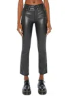 Mother Insider Flood Vegan Leather Pant In Black In Gray