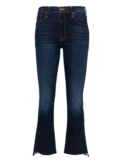 Mother Insider Frayed Bootcut Jeans In Blue