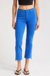 Mother Insider High Waist Crop Step Hem Jeans In Snorkel Blue
