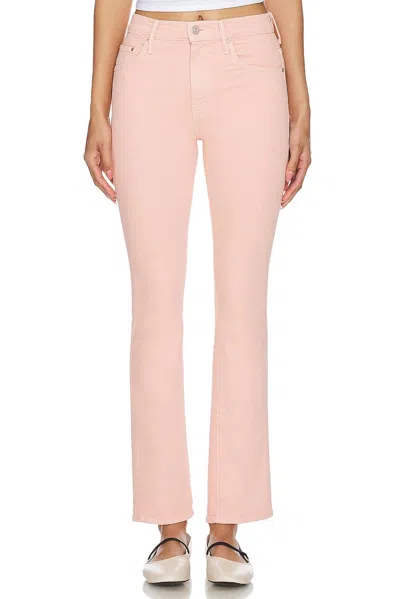 Mother Insider Hover Jeans In Peach Parfait In Multi