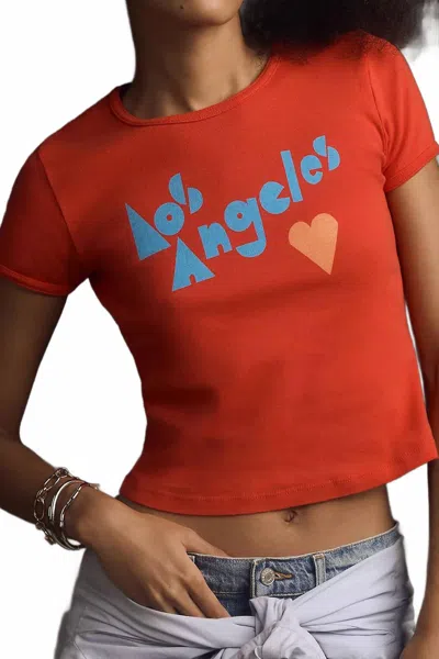 Mother Itty Bitty Ringer Top In La Love In Red