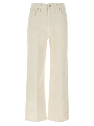 MOTHER IVORY STRETCH DENIM THE RAMBLER JEANS