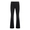 Mother The Hustler Straight Cotton Blend Jeans In Black