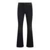 Mother The Hustler Straight Cotton Blend Jeans In Black