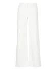 Mother The Hustler Patch Pocket Raw Hem High Waist Ankle Flare Jeans In White