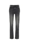 Mother Flared Leg Trousers Contrast Stitching In Black