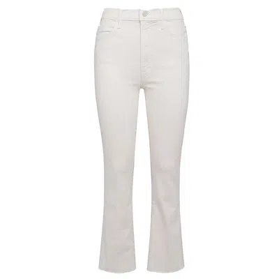 Mother White Cotton Denim Jeans In Neutral