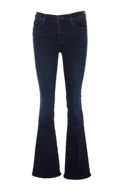 Mother Skinny Flared Trousers Elasticized Fit In Black