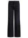Mother High-waisted Wide-leg Jeans With Clean Lines In Black