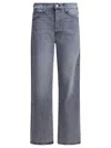 Mother The Ditcher Cropped Straight Jeans In Gray