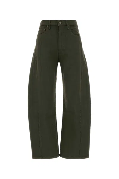 Mother Army Green Stretch Denim The Half Pipe Jeans