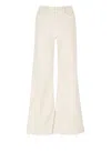 Mother Wide Jeans The Roller Fray Beige In Beige