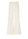 Mother Wide Jeans The Roller Fray Beige In Beige