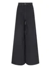 Mother 'ditcher' Brown Five Pockets Jeans With Wide Leg In Corduroy Woman In Black